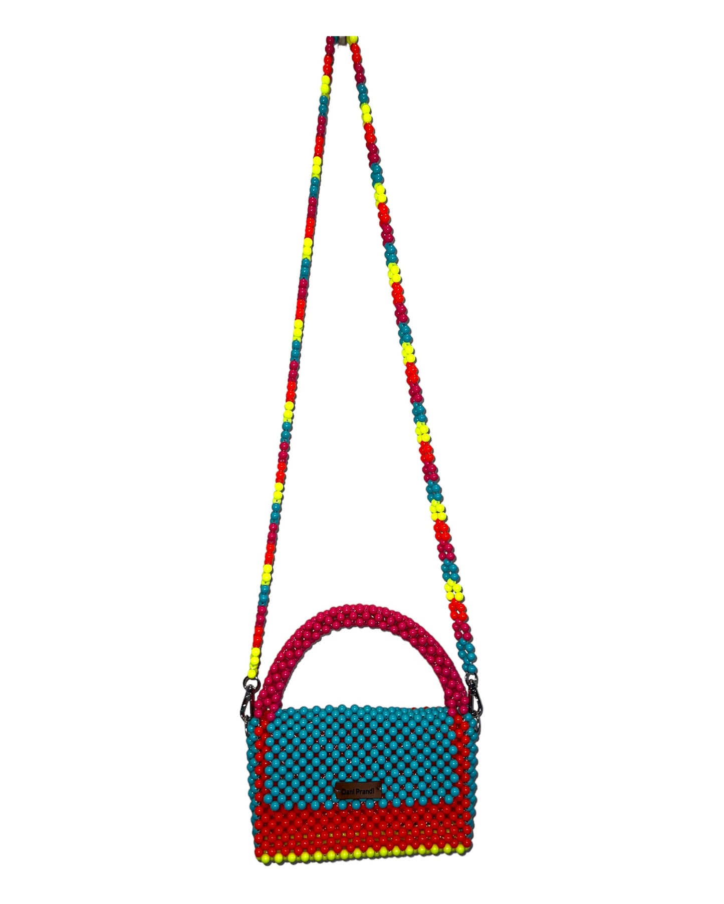 embroidered fashion bag adorned with high-quality faux stones, creating a stunning visual and tactile experience. The bag is carefully crafted in various colors, offering endless possibilities for fashion combinations. It comes with a removable shoulder strap made of the same material, and for added versatility, a second yellow shoulder strap is included, allowing for a delightful variation in color combinations.